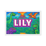 Lily Name Art - Dinosaur Adventure personalized wall print for kids