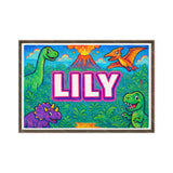 Lily Name Art - Dinosaur Adventure personalized wall print for kids