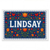 Lindsay Name Art - Floral Farmhouse personalized wall print for kids