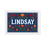 Lindsay Name Art - Floral Farmhouse personalized wall print for kids