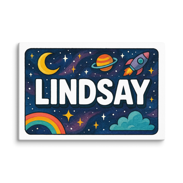 Lindsay Name Art - Space Explorers Personalized Wall Art