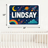 Lindsay Name Art - Space Explorers personalized wall print for kids