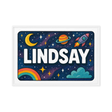 Lindsay Name Art - Space Explorers personalized wall print for kids