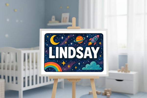 "Lindsay" Amongst the Stars Personalized Space Artwork