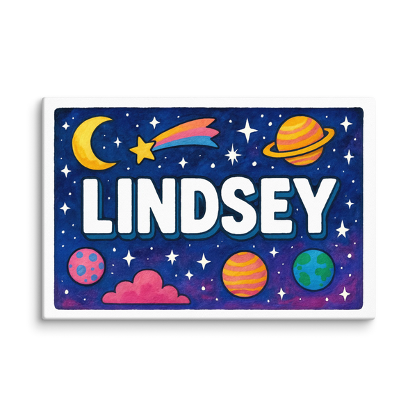 Lindsey Name Art - Space Explorers Personalized Wall Art