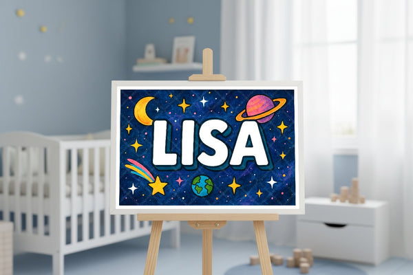 "Lisa" Amongst the Stars Personalized Space Artwork