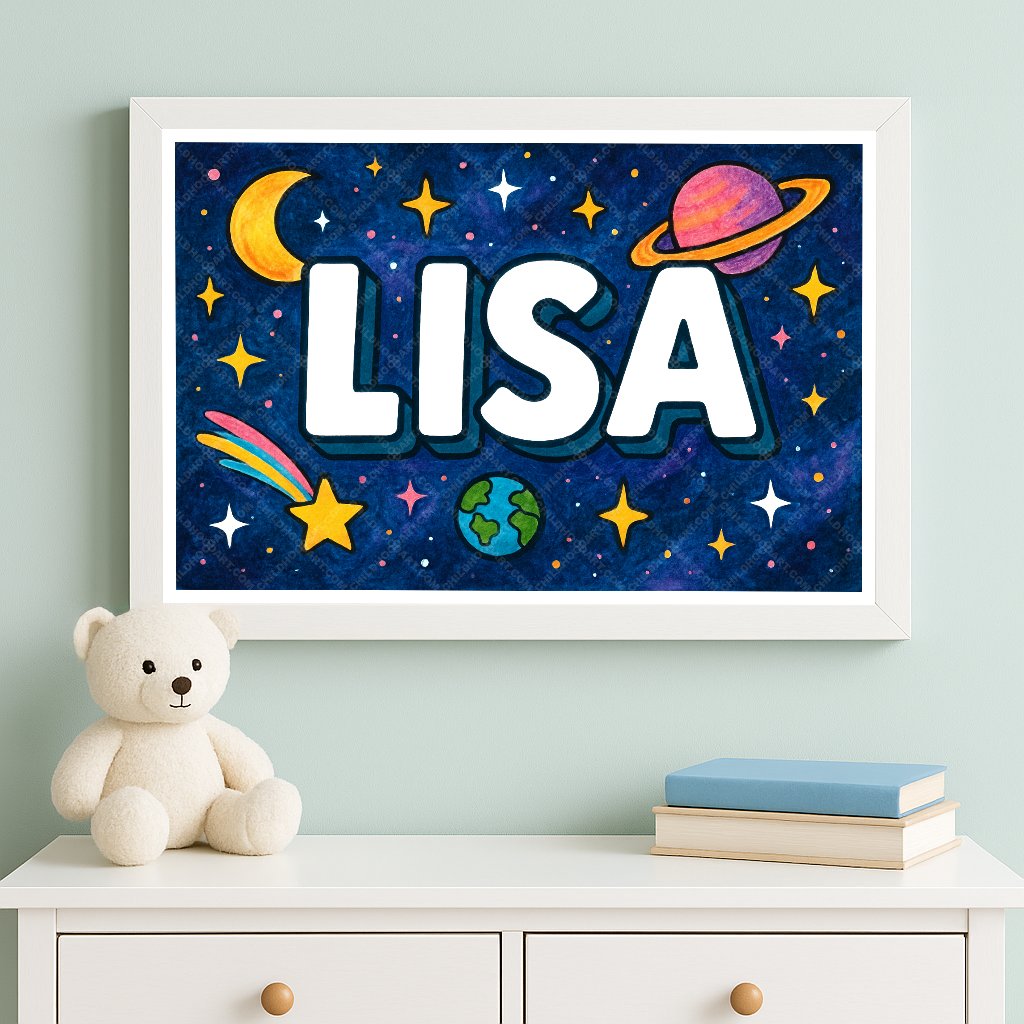 Personalized space name art for Lisa