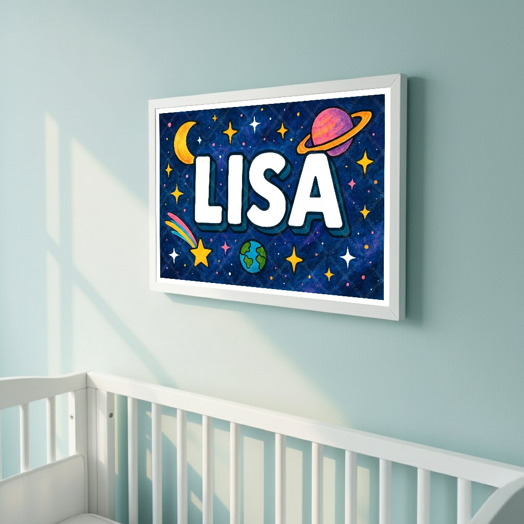 Personalized space name art for Lisa