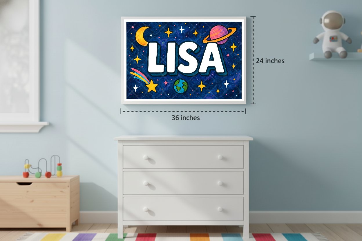 Personalized space name art for Lisa