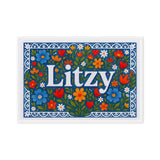 Litzy Name Art - Floral Farmhouse personalized wall print for kids