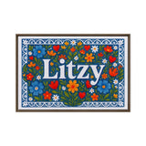 Litzy Name Art - Floral Farmhouse personalized wall print for kids
