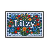 Litzy Name Art - Floral Farmhouse personalized wall print for kids
