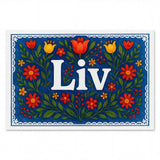 Liv Name Art - Floral Farmhouse personalized wall print for kids