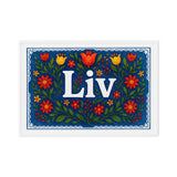 Liv Name Art - Floral Farmhouse personalized wall print for kids