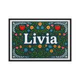 Livia Name Art - Floral Farmhouse personalized wall print for kids