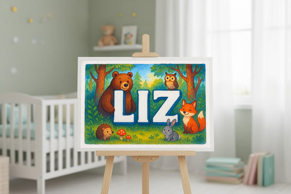Liz’s Personalized Forest Friends Art