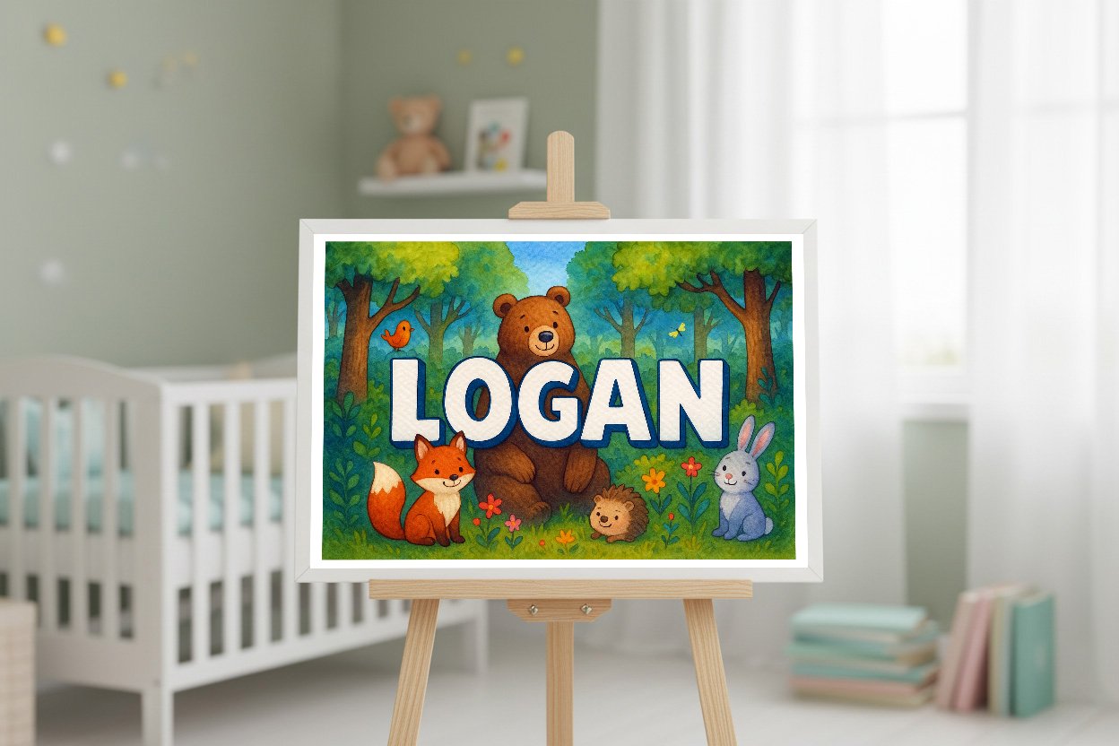 Personalized name art for Logan