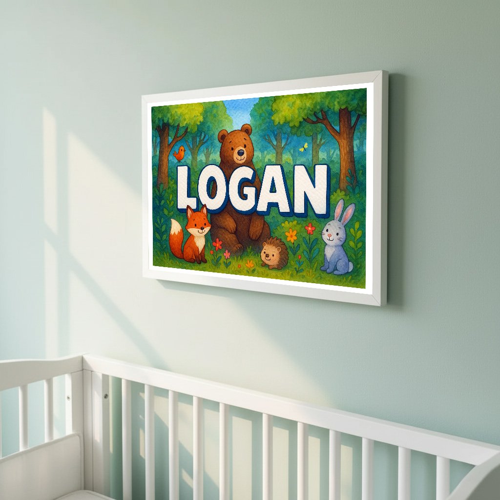 Personalized name art for Logan