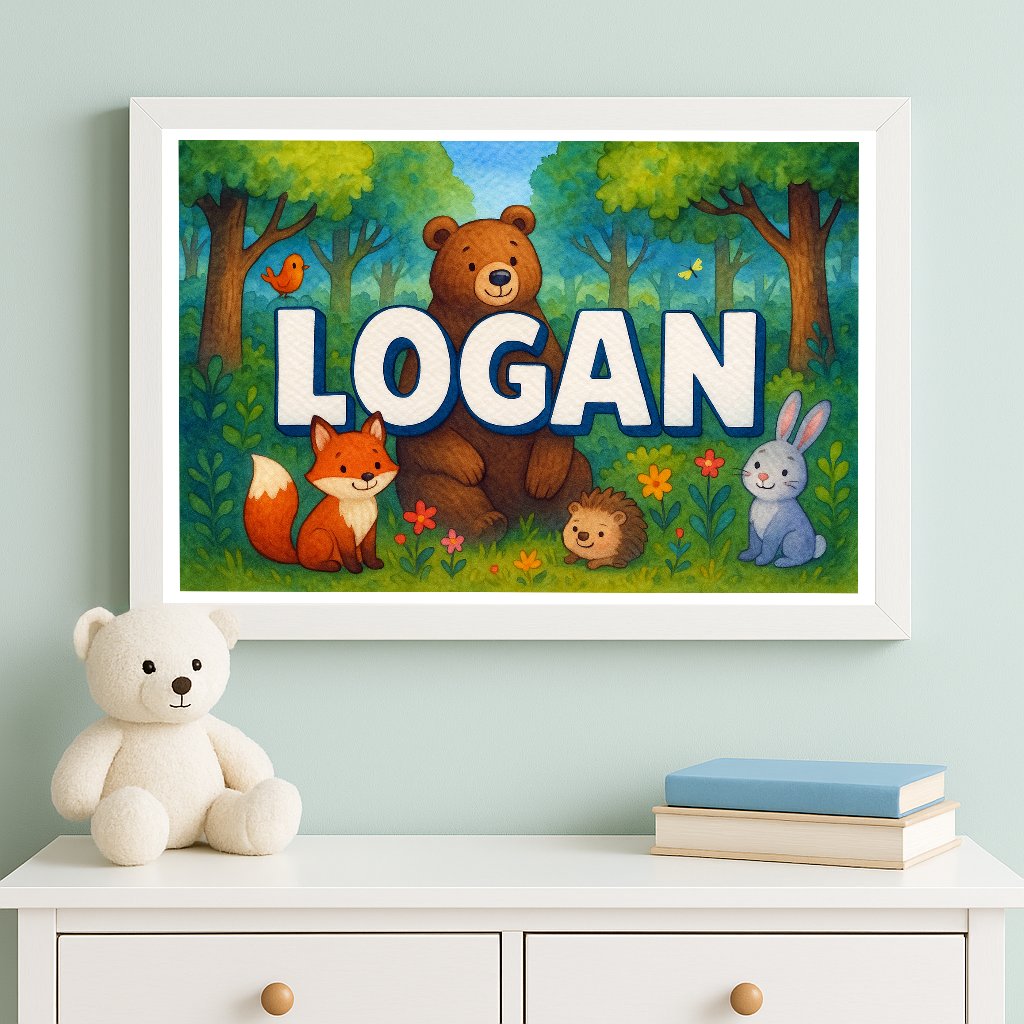 Personalized name art for Logan