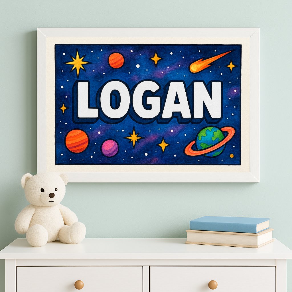 Personalized name art for Logan