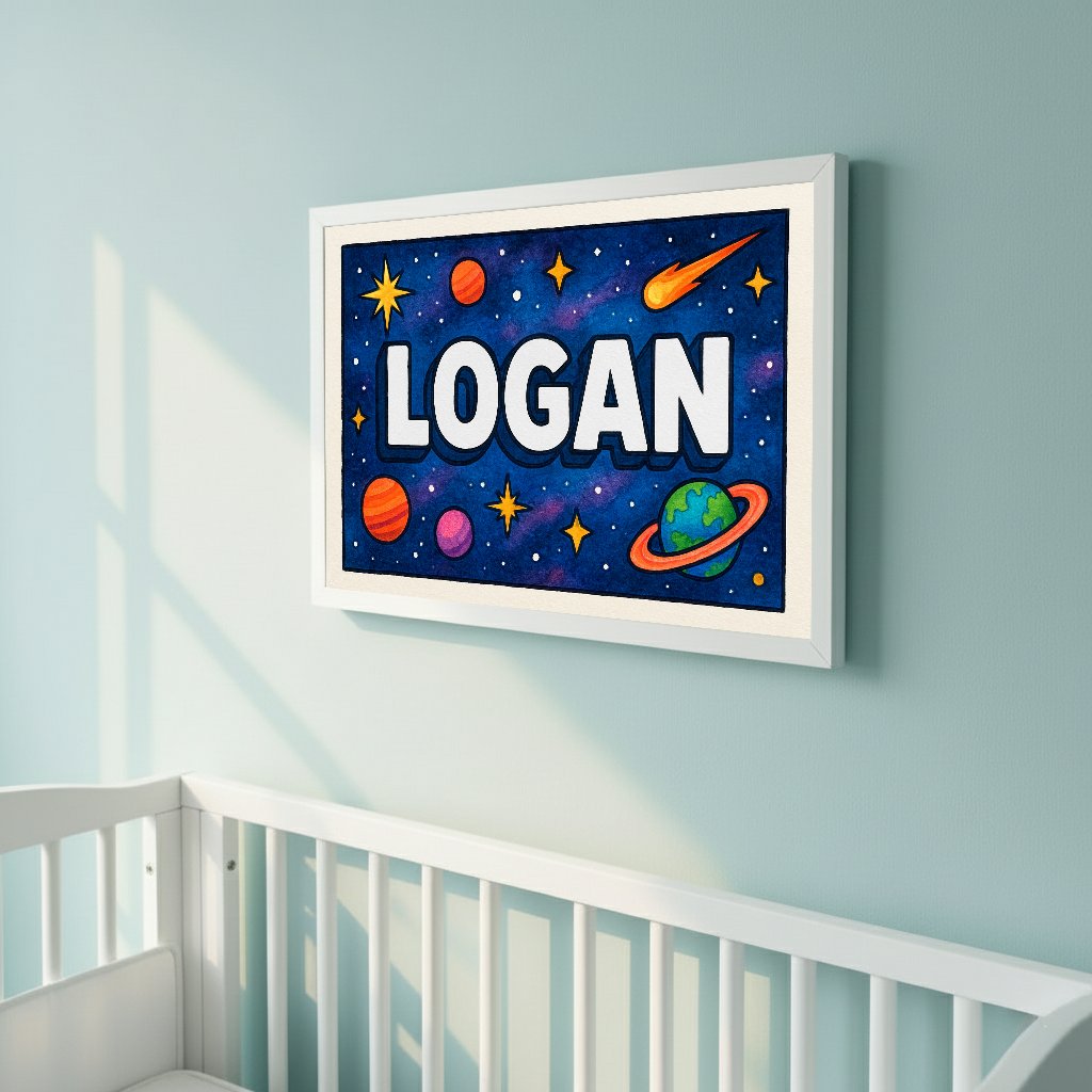 Personalized name art for Logan