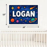 Logan Name Art - Space Explorers personalized wall print for kids