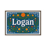 Logan Name Art - Floral Farmhouse personalized wall print for kids