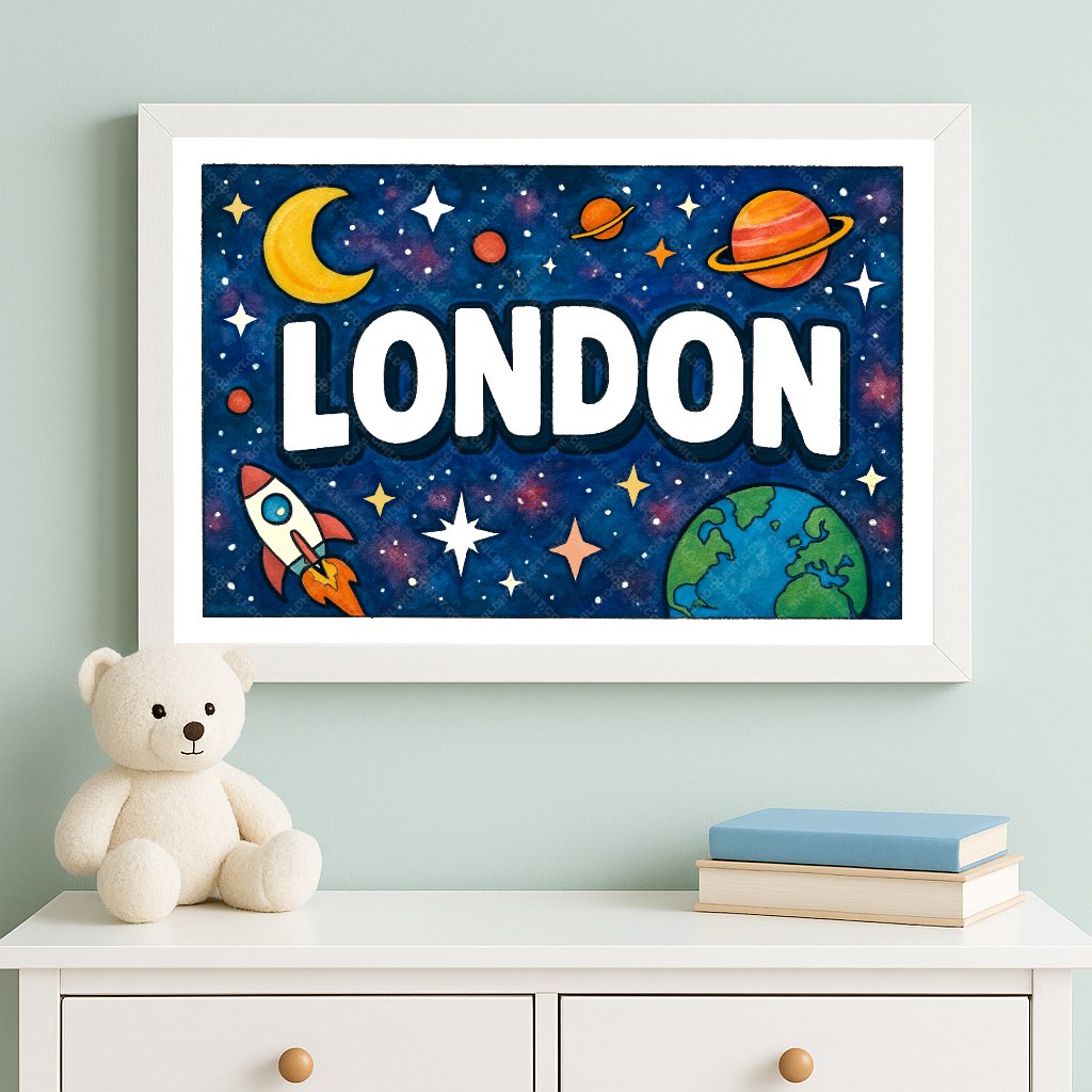 Personalized space name art for London