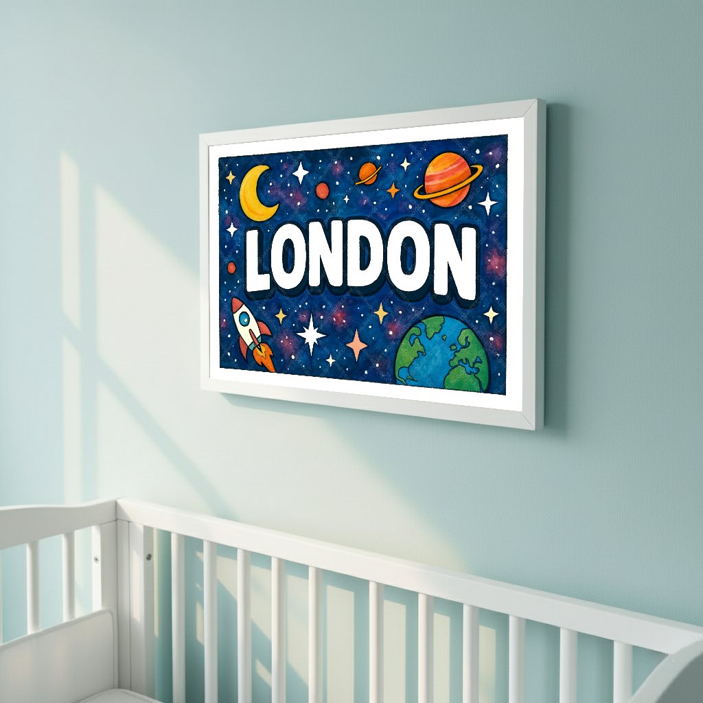 Personalized space name art for London