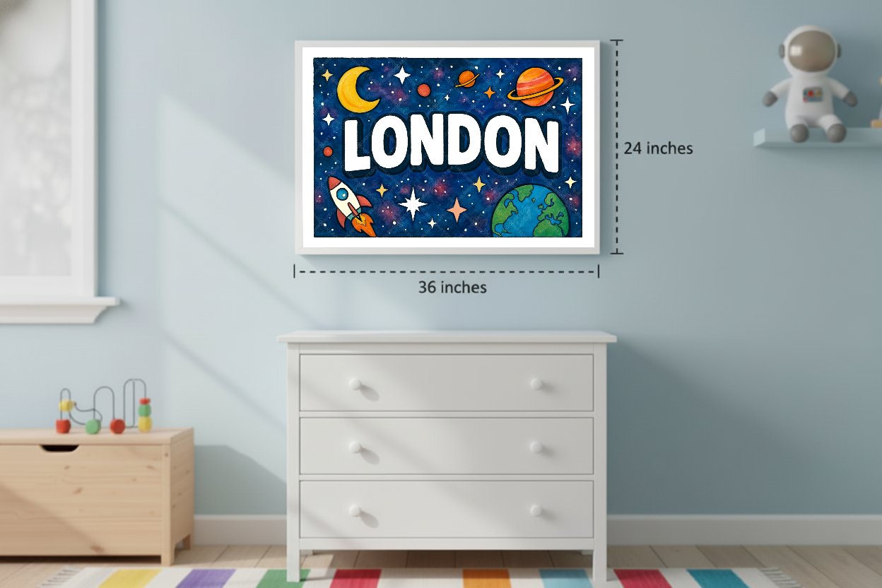 Personalized space name art for London
