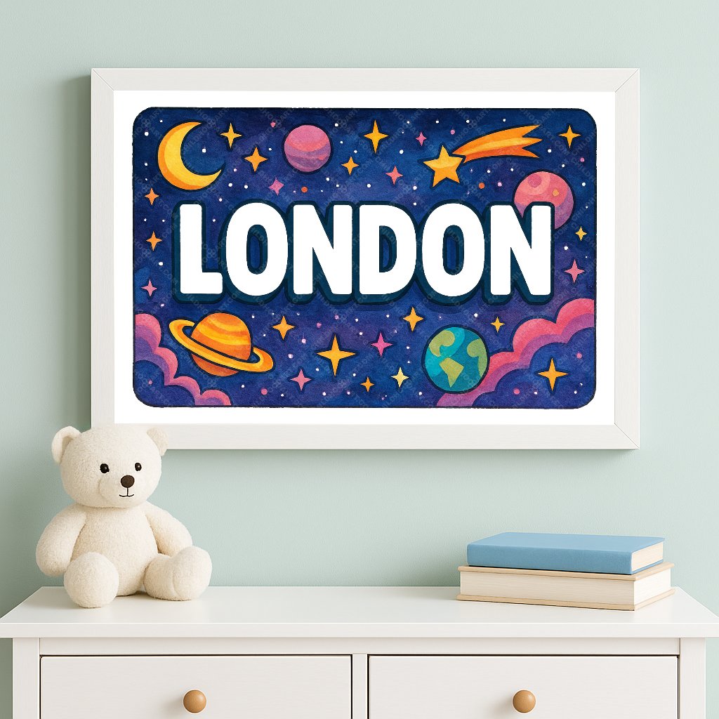 Personalized space name art for London
