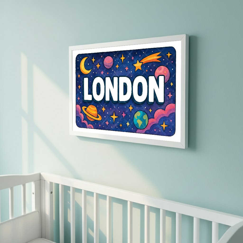 Personalized space name art for London