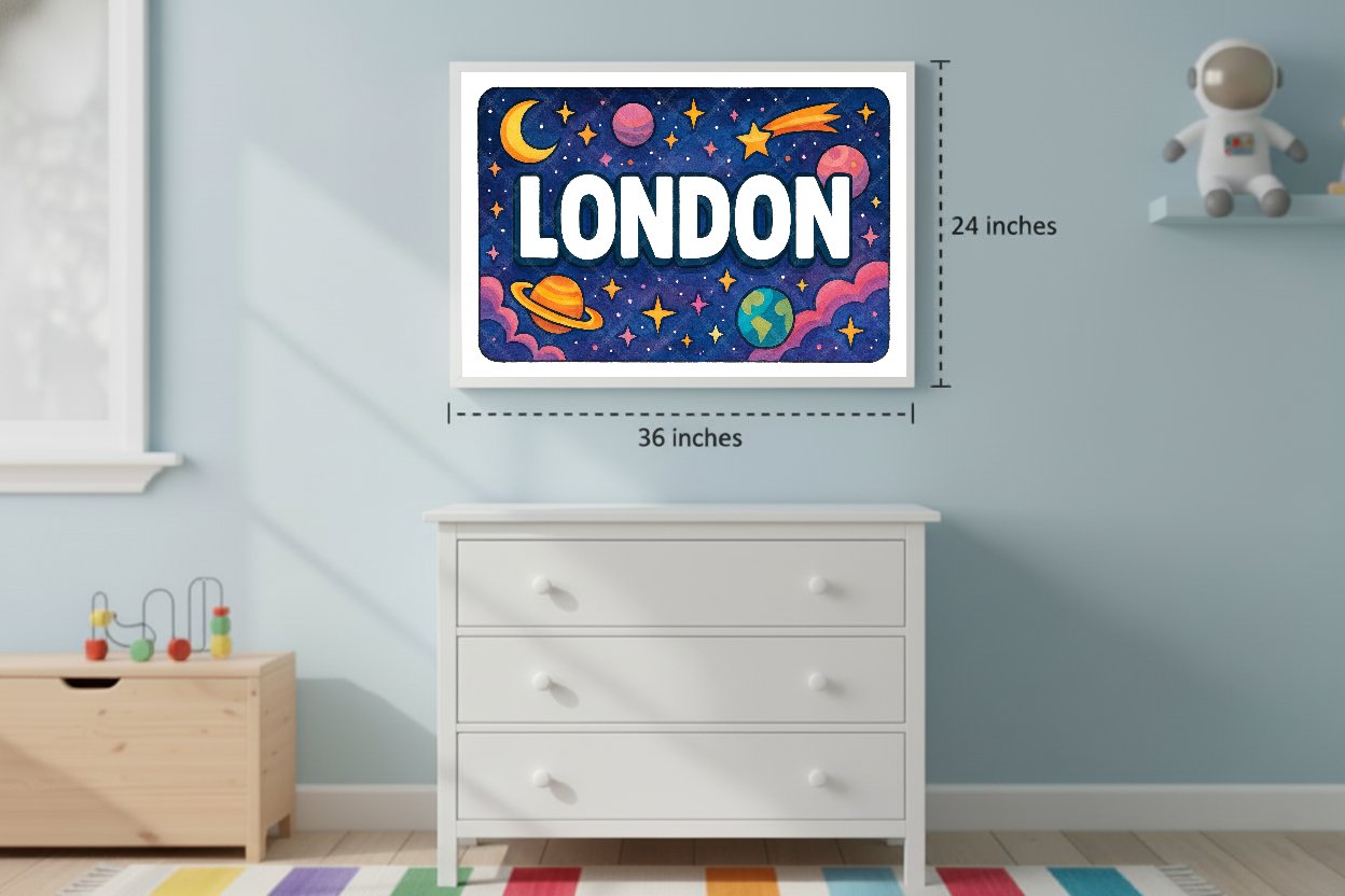 Personalized space name art for London