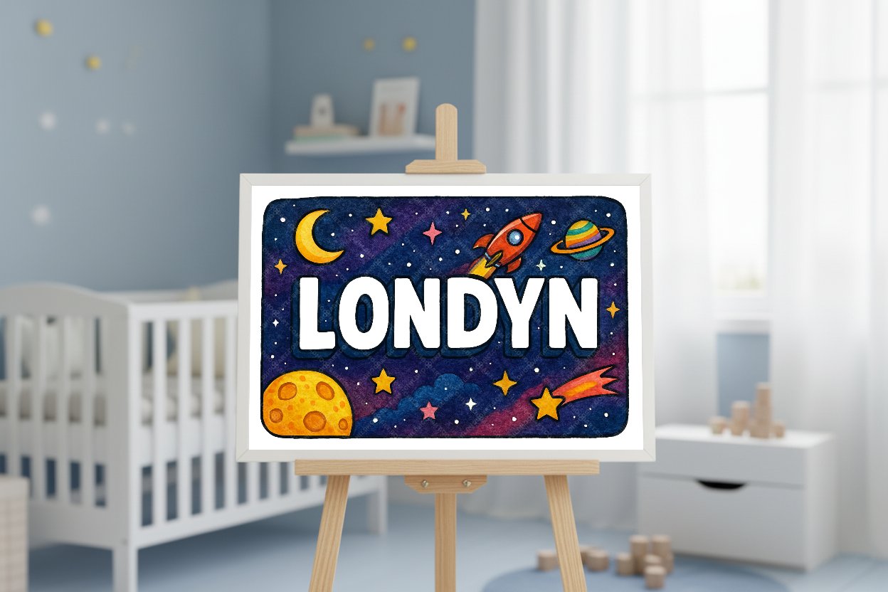 Personalized space name art for Londyn