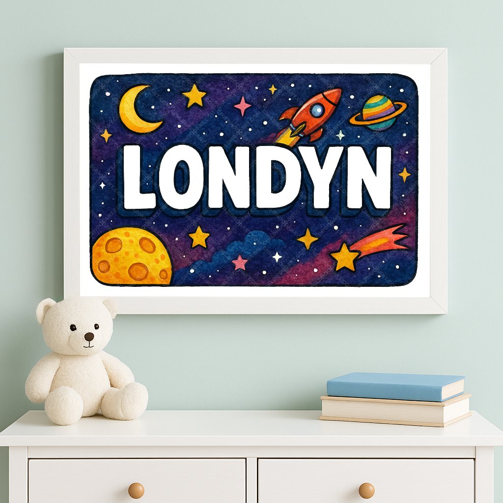 Personalized space name art for Londyn