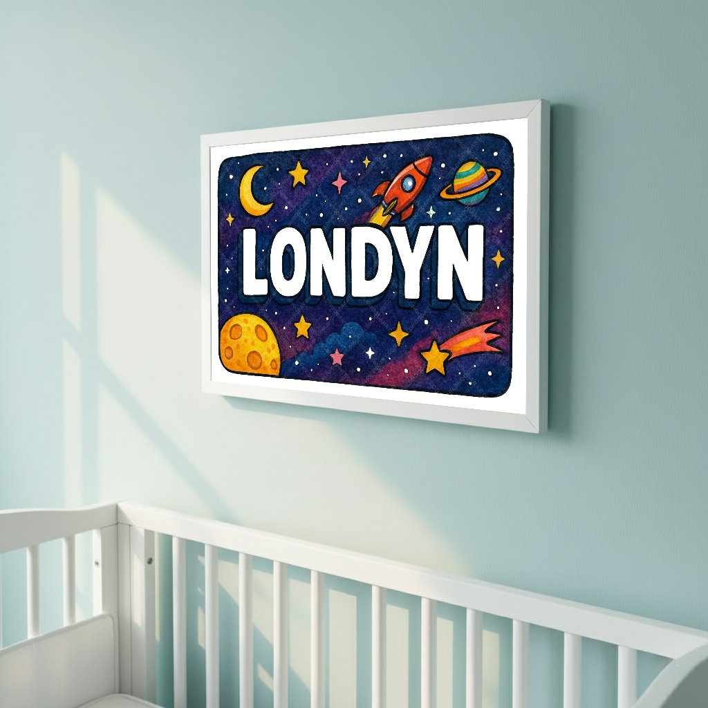 Personalized space name art for Londyn