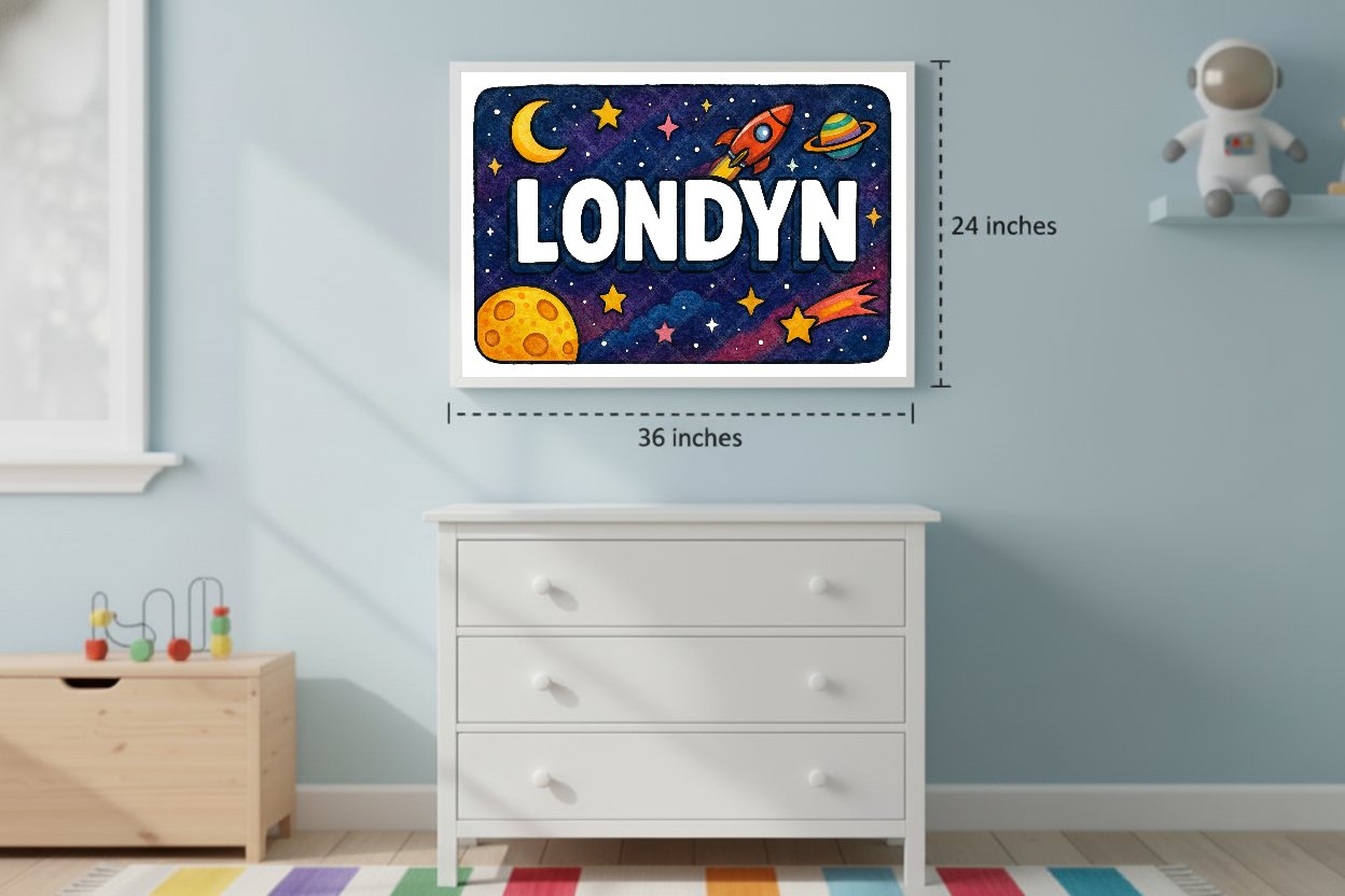 Personalized space name art for Londyn
