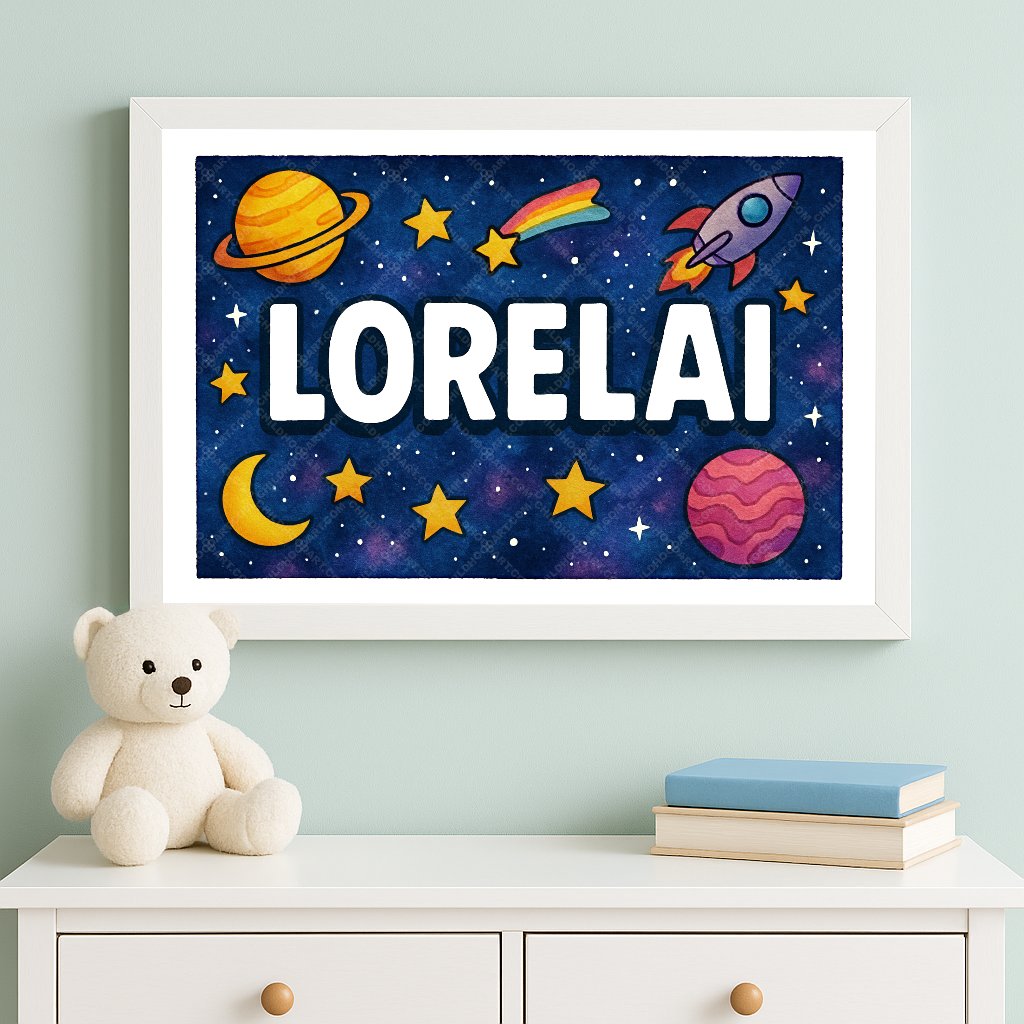 Personalized space name art for Lorelai