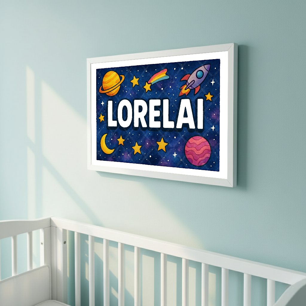 Personalized space name art for Lorelai