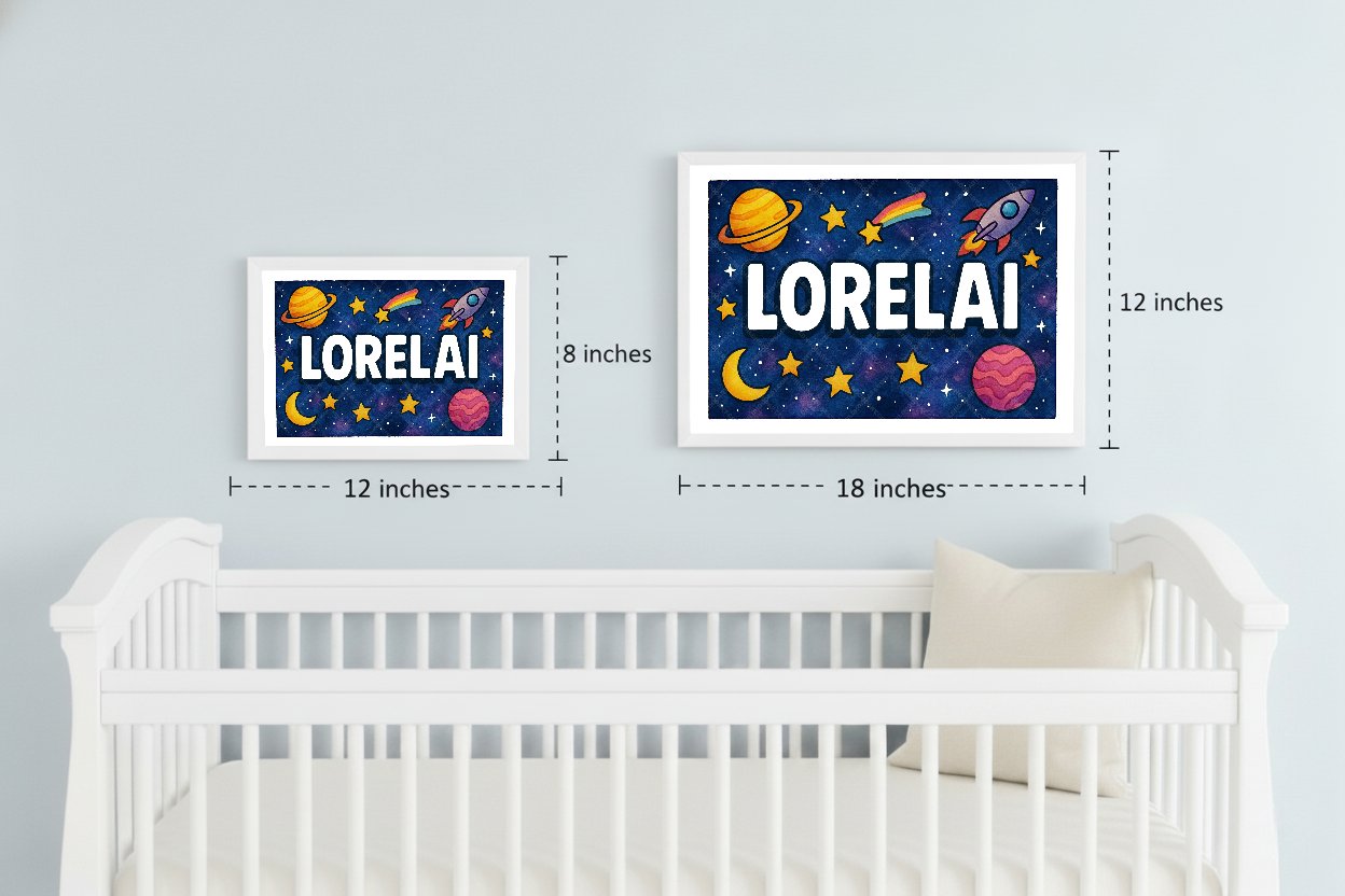 Personalized space name art for Lorelai