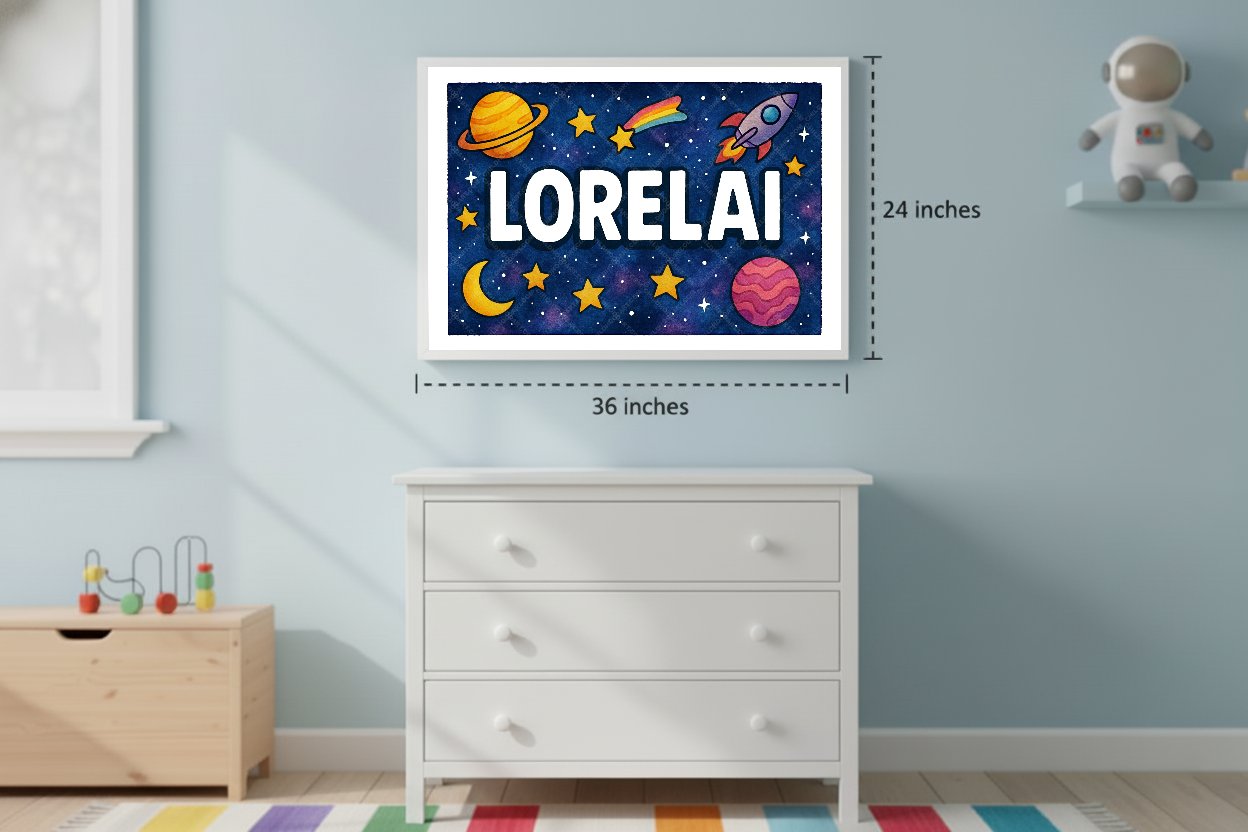 Personalized space name art for Lorelai
