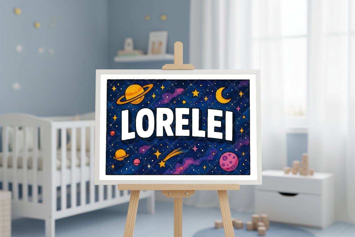 Personalized space name art for Lorelei