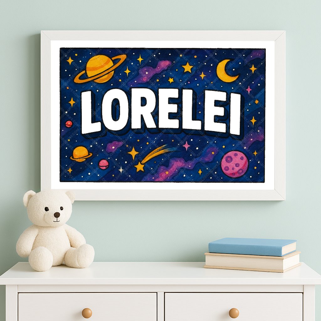 Personalized space name art for Lorelei