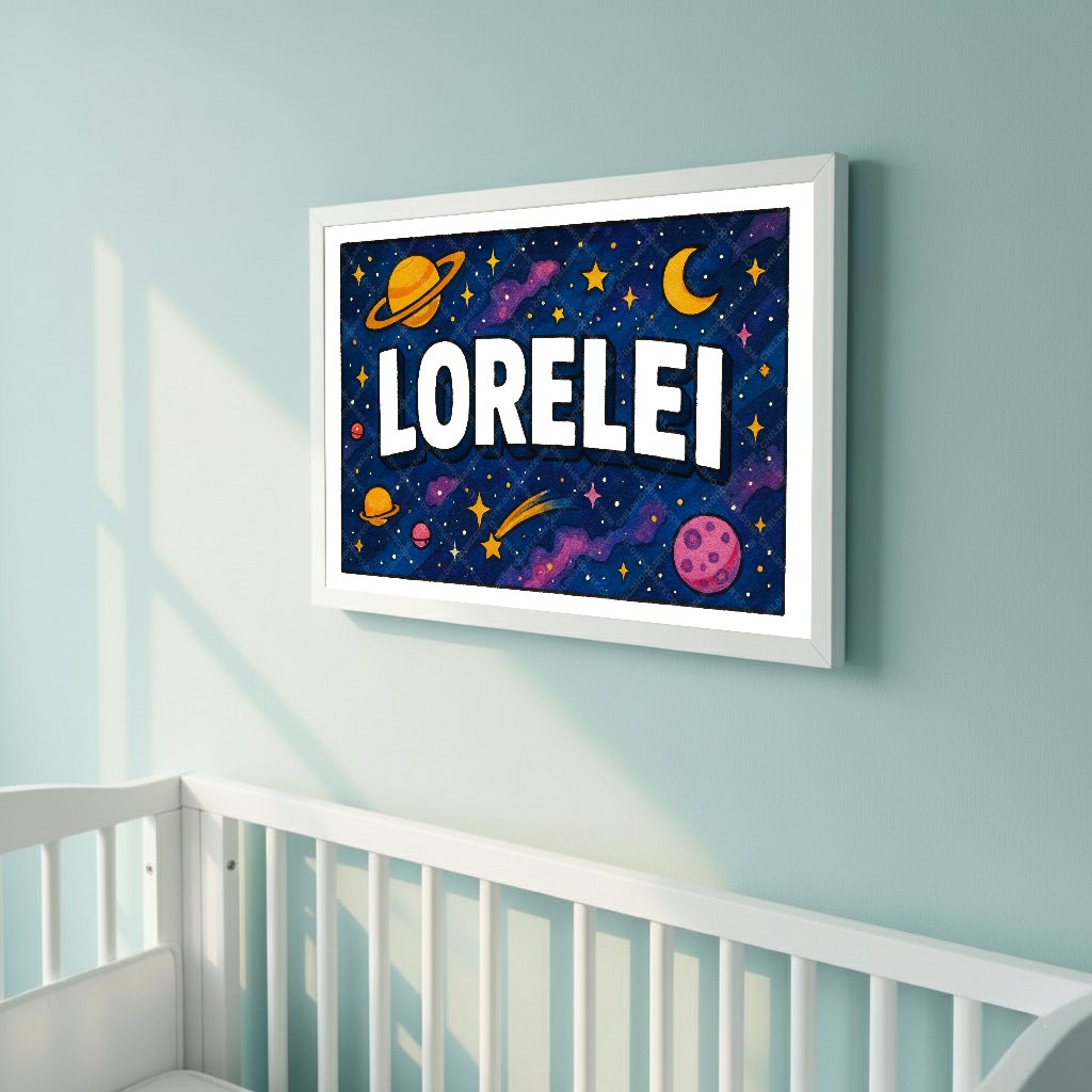 Personalized space name art for Lorelei