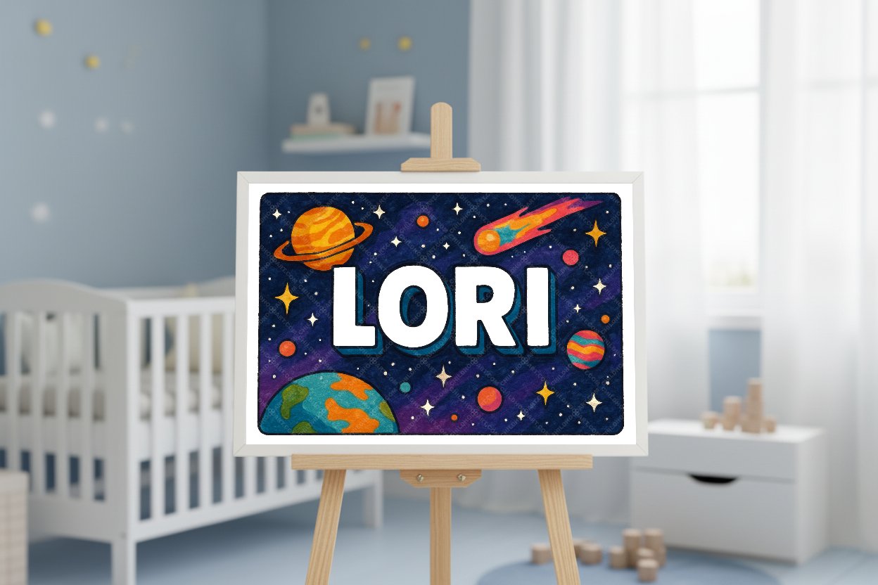 Personalized space name art for Lori