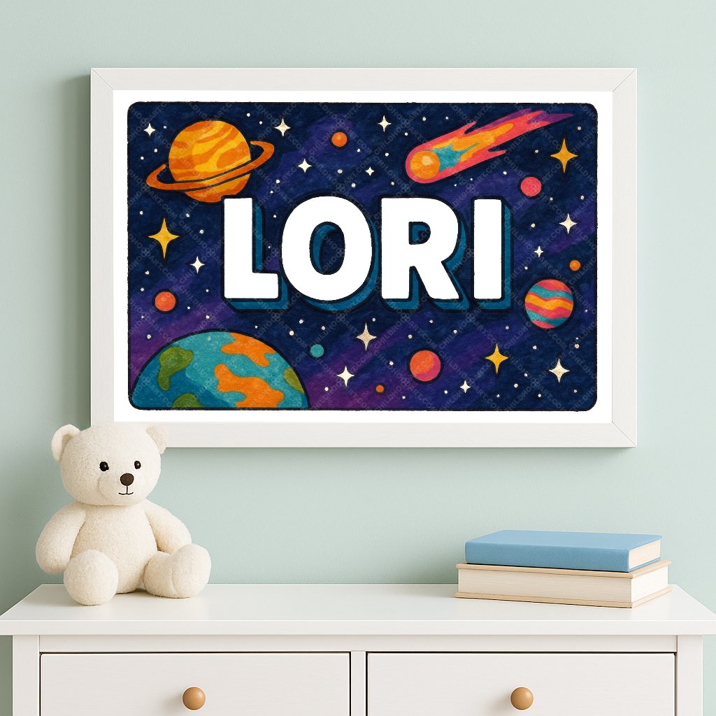 Personalized space name art for Lori