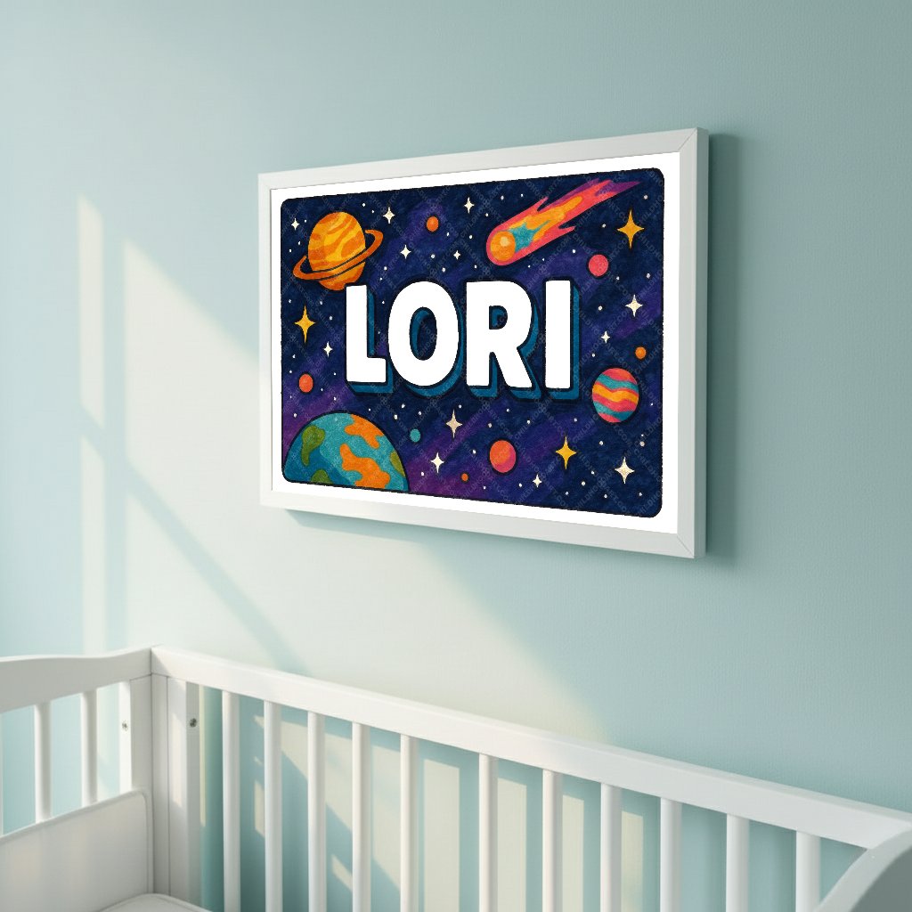 Personalized space name art for Lori