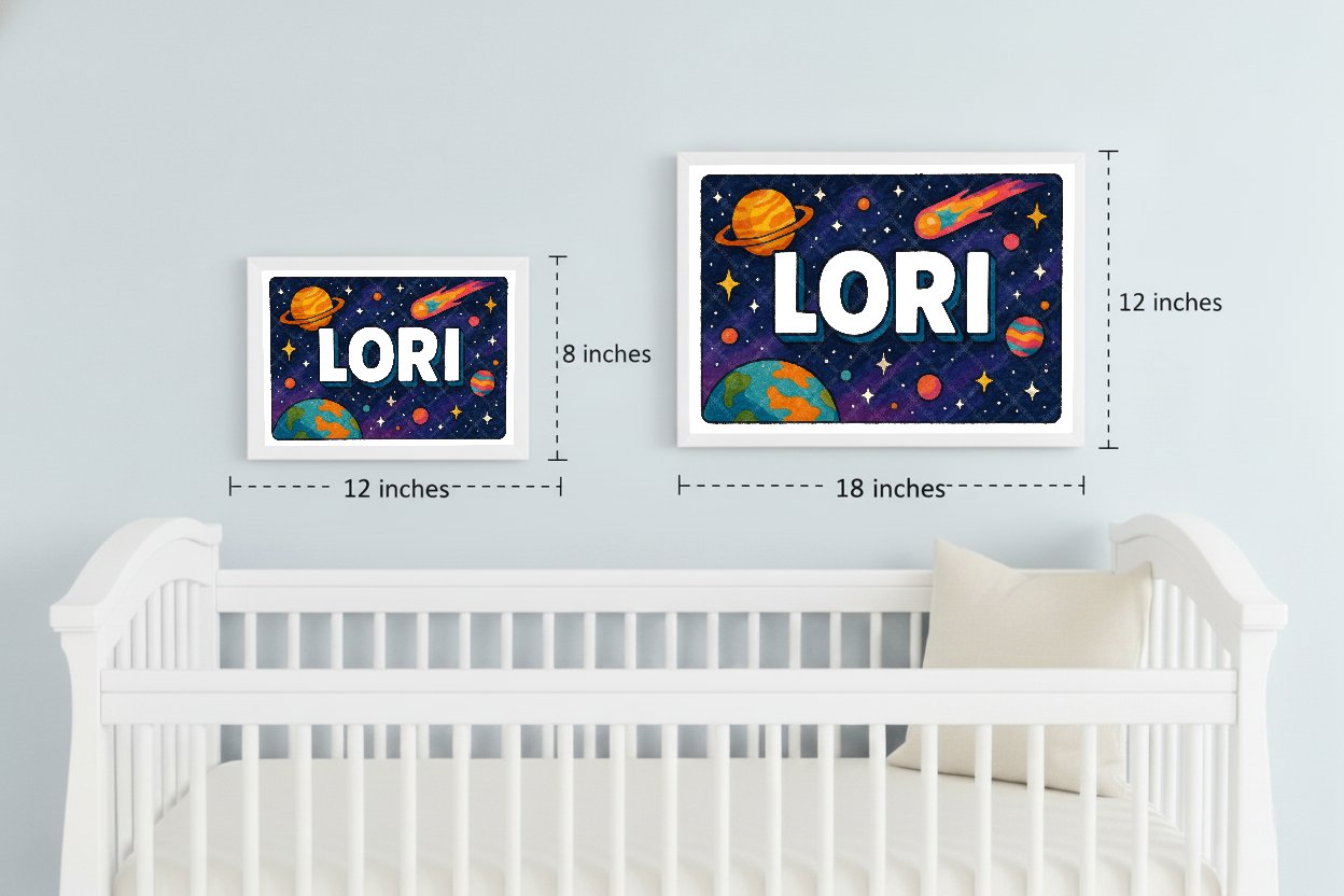 Personalized space name art for Lori