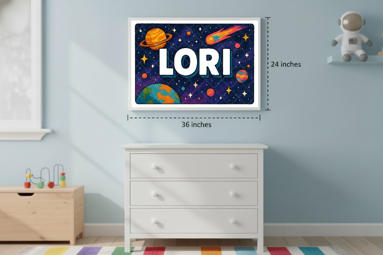 Personalized space name art for Lori