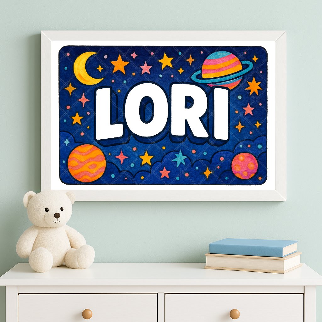 Personalized space name art for Lori